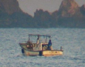 北西から北北西に向かう今朝の船